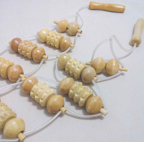 Wooden Wheel Body Back Roller Massager